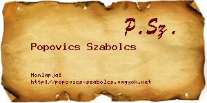 Popovics Szabolcs névjegykártya