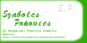 szabolcs popovics business card